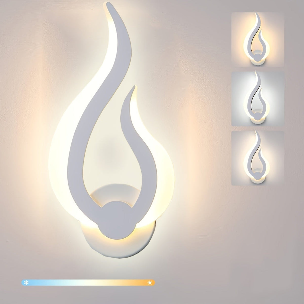 Modern Flame LED Wall Light | 10W Warm White Sconce