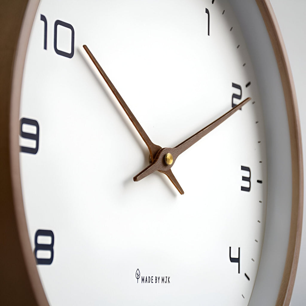Nordic Wall Clock | Minimalist Wood Frame Design