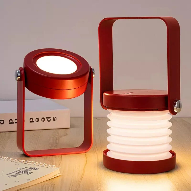 Creative Wooden Handle Portable Lantern | Folding Rechargeable Table Lamp