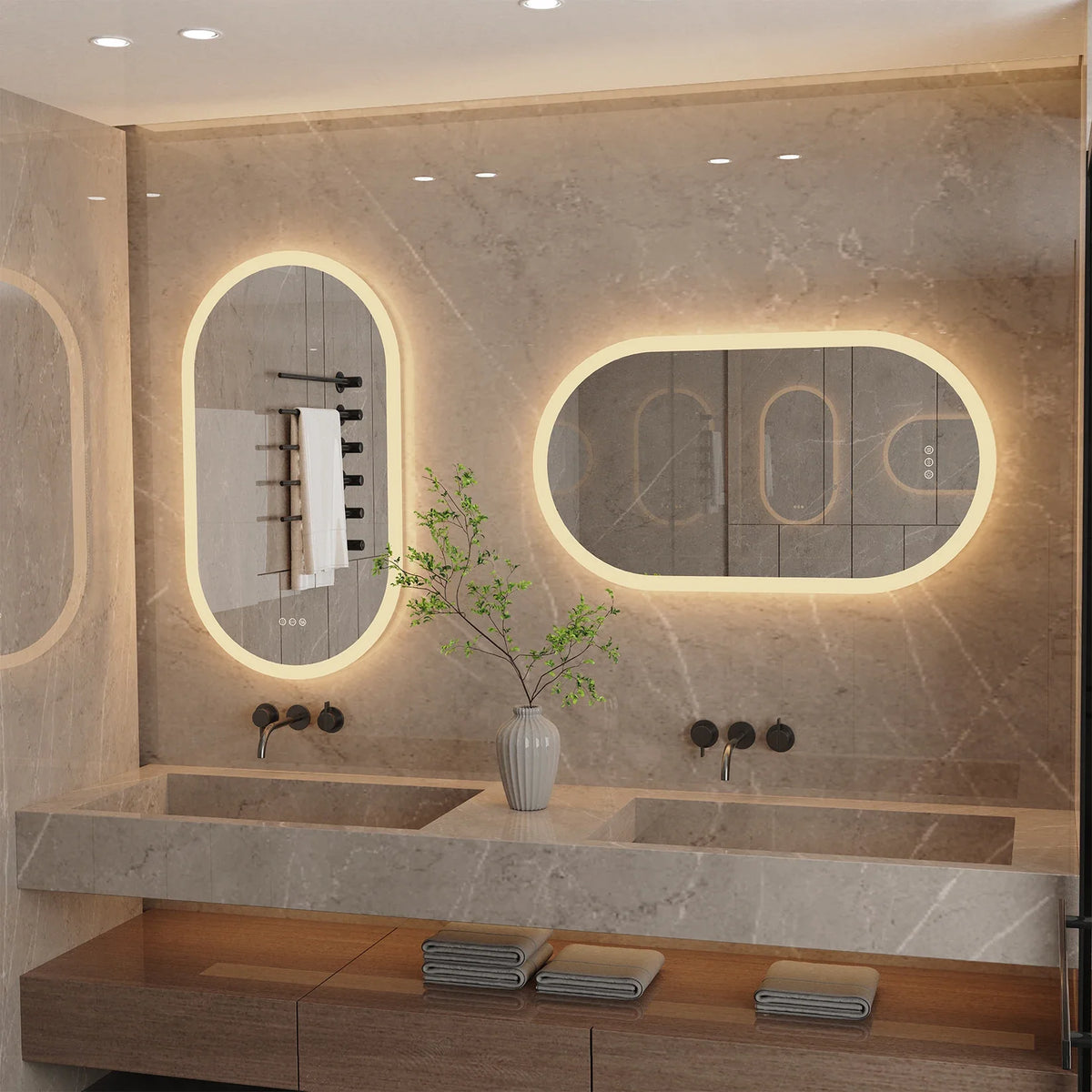 LumoOval | Oval LED Bathroom Mirror | Anti-Fog & Dimmable Backlit Design