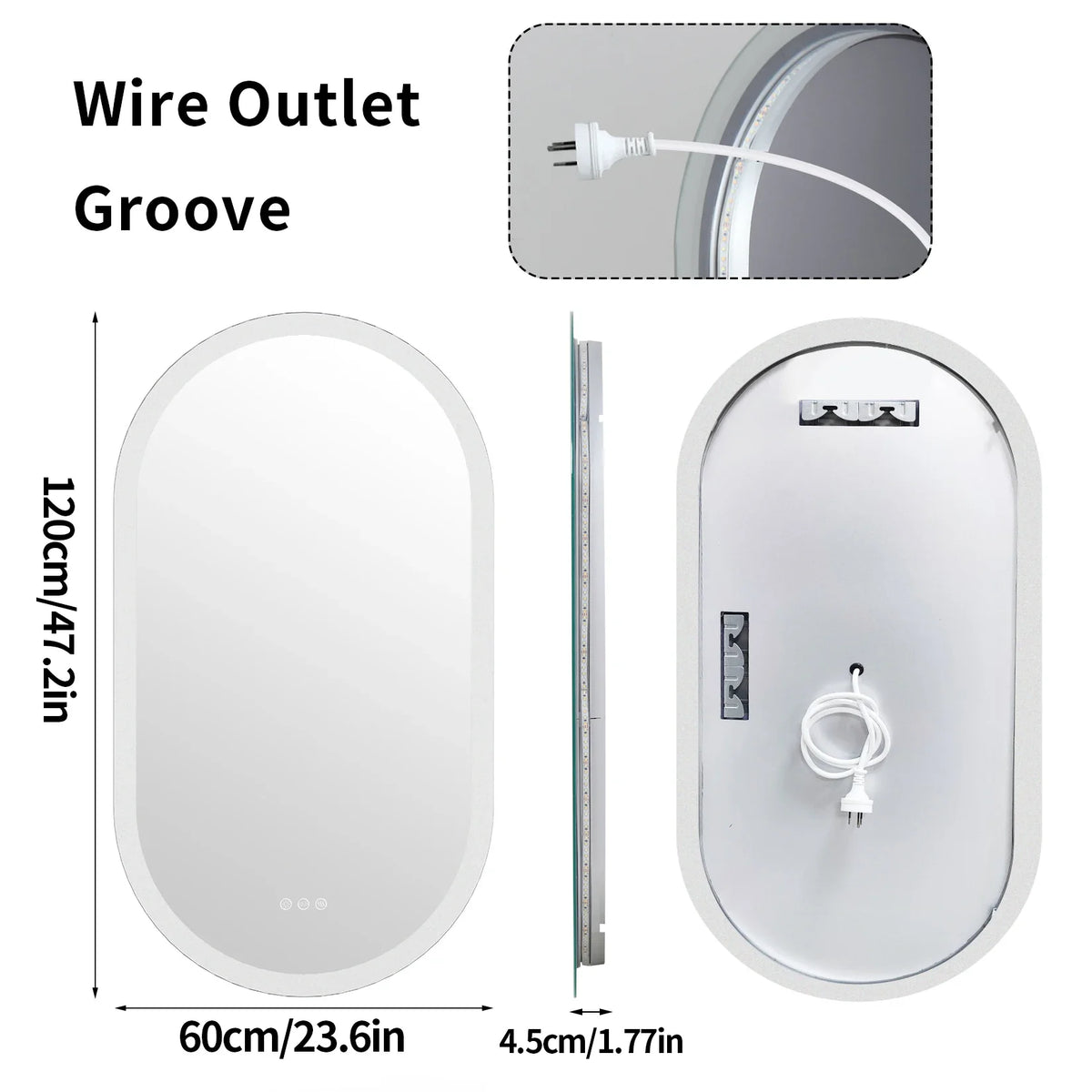 LumoOval | Oval LED Bathroom Mirror | Anti-Fog & Dimmable Backlit Design