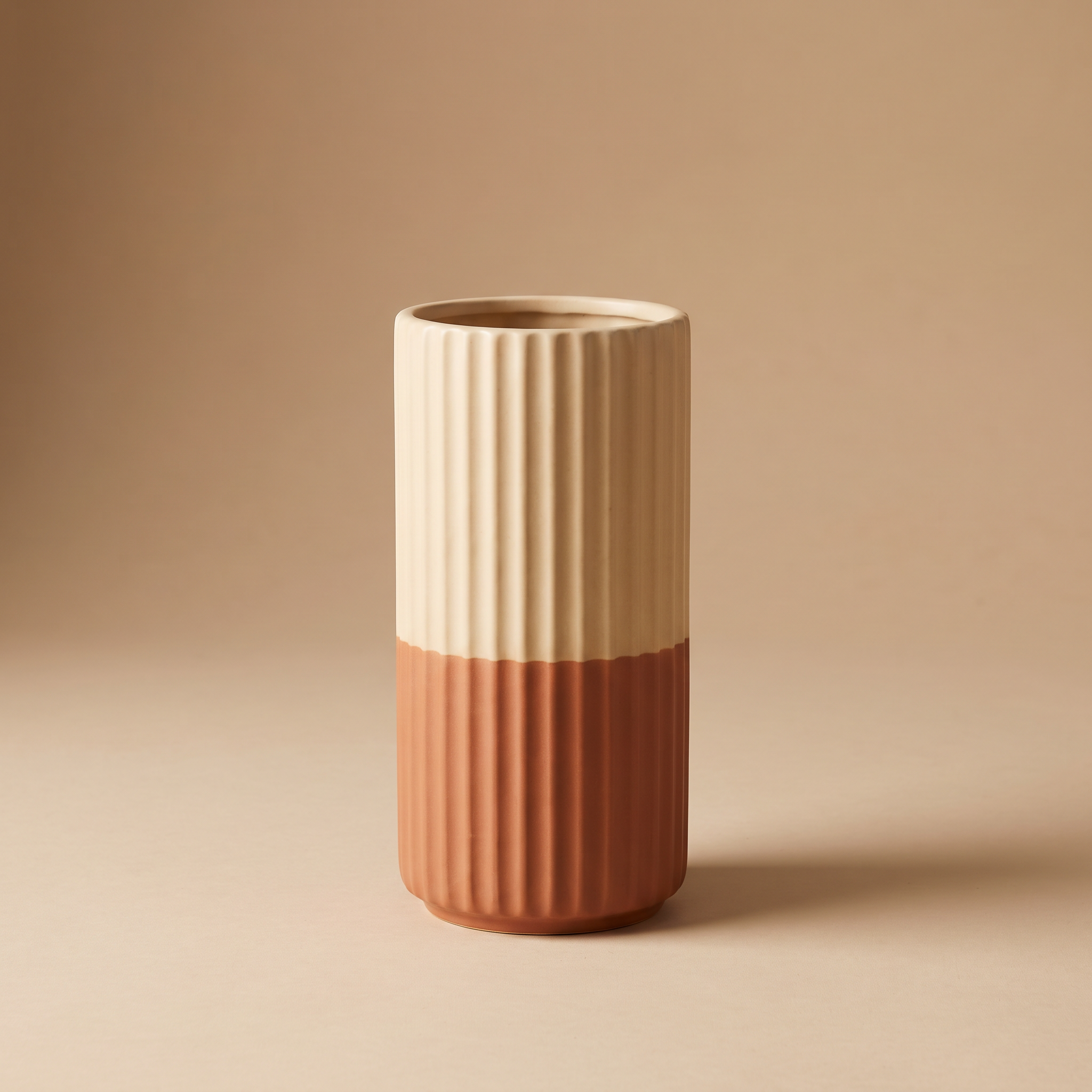 Ridged Ceramic Table Vase - Minimalist Home Decor