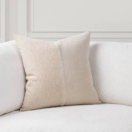 Textured Linen Throw Pillow Cover — Neutral Tone